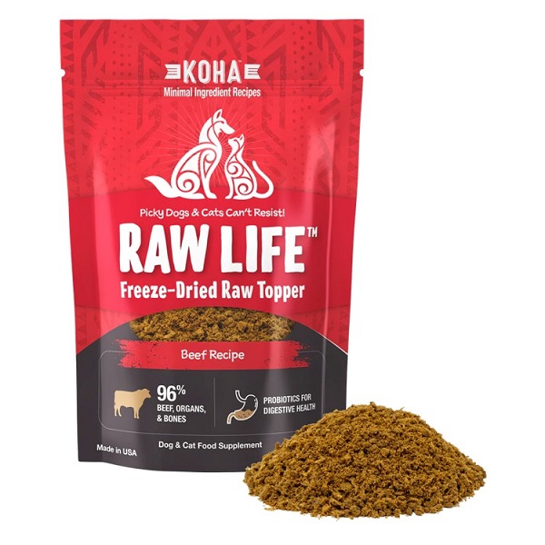 KOHA Raw Life Freeze-Dried Raw Topper Beef Recipe For Dogs & Cats - 8oz