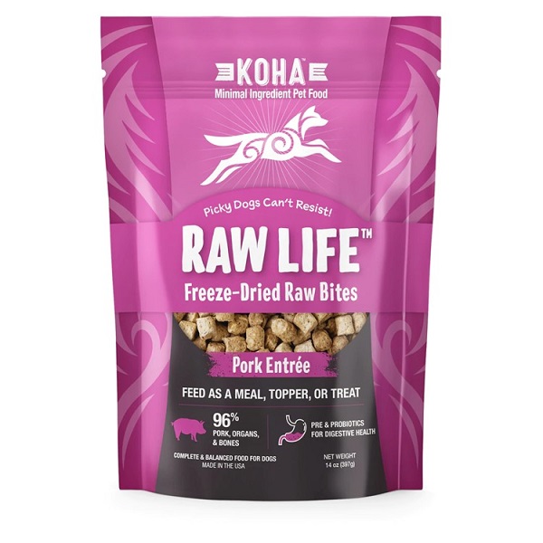 KOHA Raw Life Freeze-Dried Raw Bites Pork Entree for Dogs - 14oz