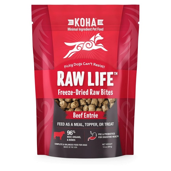 KOHA Raw Life Freeze-Dried Raw Bites Beef Entree for Dogs - 14oz