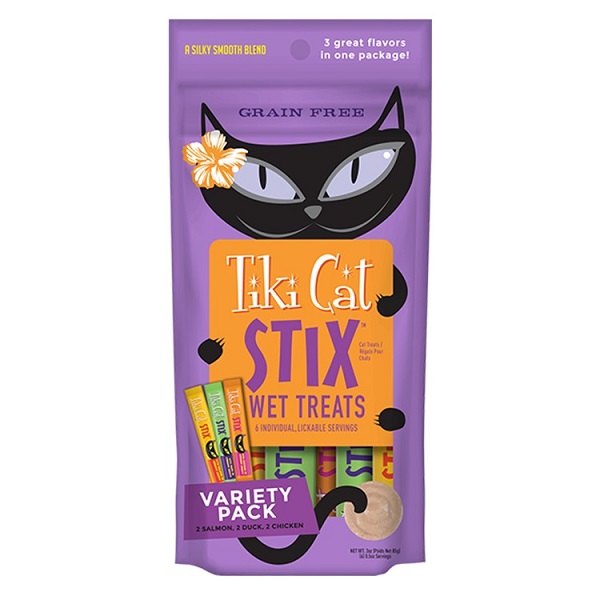 Tiki Pets Tiki Cat STIX Variety Pack Wet Treats for Cats - 3oz (6ct)
