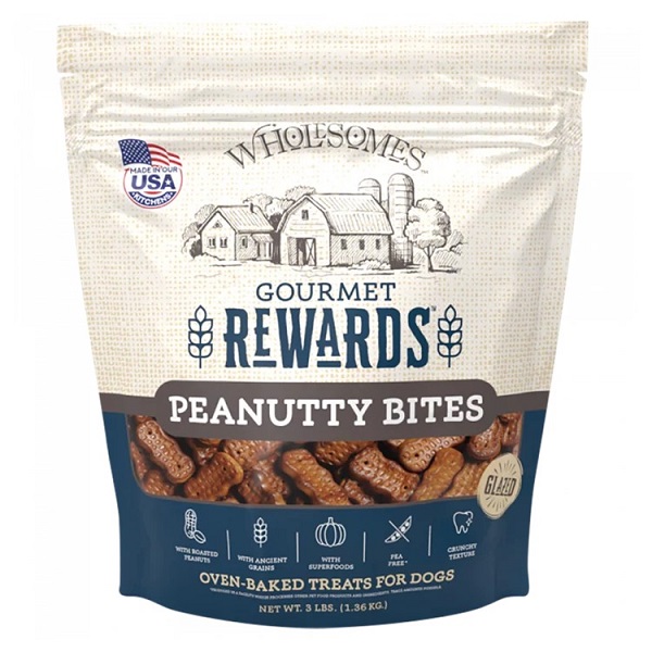SPORTMiX Wholesomes Gourmet Rewards Peanutty Bites Dog Biscuits - 3lb
