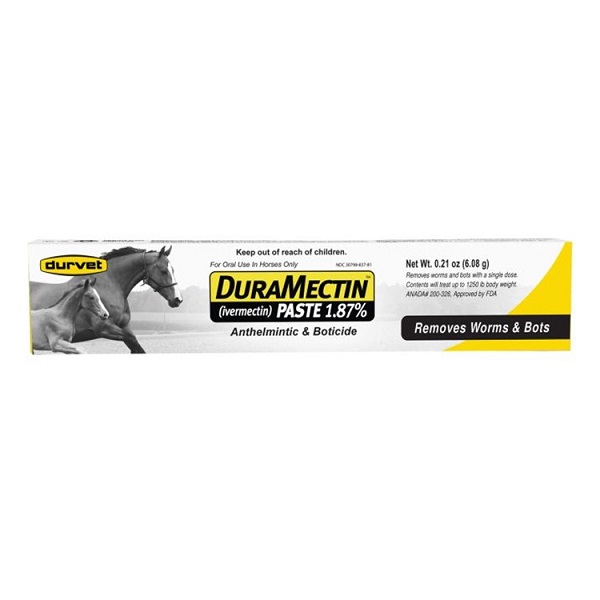 Durvet DuraMectin (Ivermectin) Paste 1.87% for Equine - 0.21oz (6.08gm)