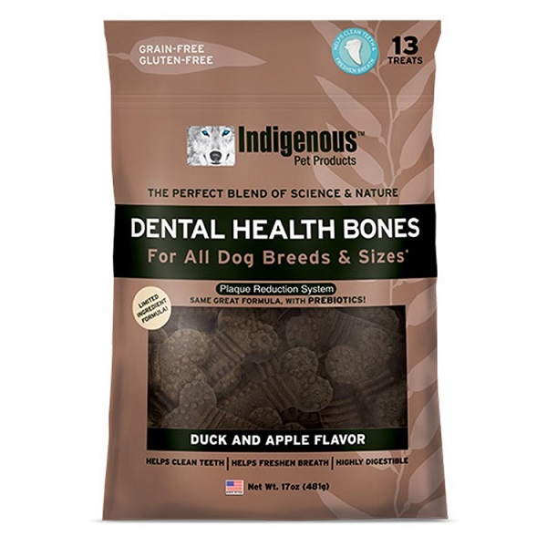 Indigenous Dental Health Bones Duck & Apple Flavor Dog Treats - 17oz