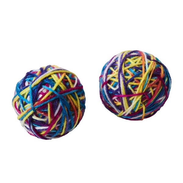 Ethical Pet Sew Much Fun Yarn Balls Cat Toy - 2.5" (2pk)