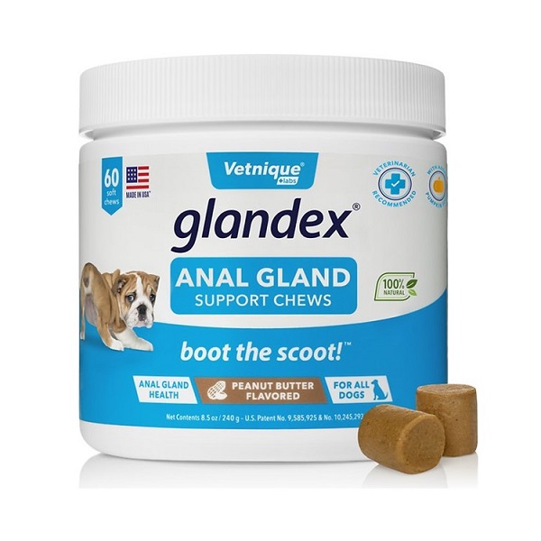 Vetnique Labs Glandex Anal Gland Support Chew Peanut Butter Flavored for Dogs - 60ct