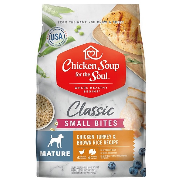 Chicken Soup for the Soul Small Bites Chicken, Turkey & Brown Rice Mature Dry Dog Food - 13.5lb