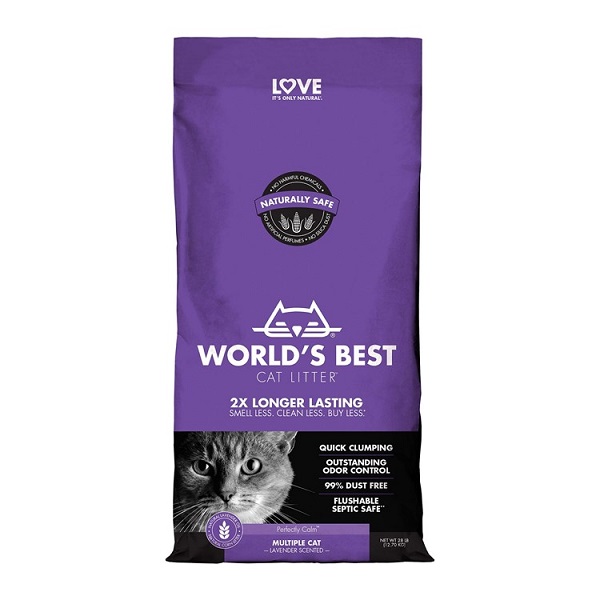 World's Best Multi-Cat Lavender Scented Clumping Corn Cat Litter - 28lb