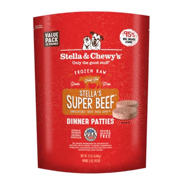 Stella & Chewy's Stella's Super Beef Frozen Raw Dinner Patties (12lb)