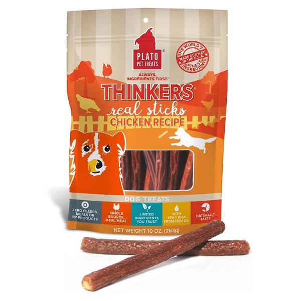 Plato Thinkers Chicken Dog Treats - 10oz