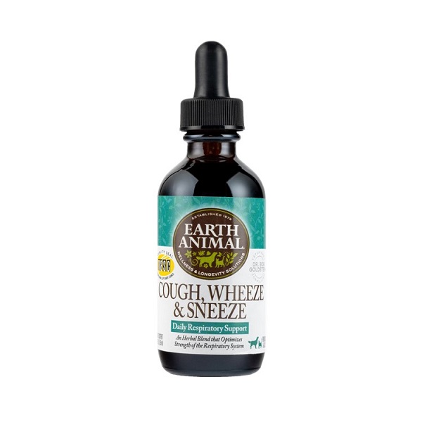 Earth Animal Daily Respiratory Support Cough, Wheeze & Sneeze Organic Herbal Remedy - 2oz