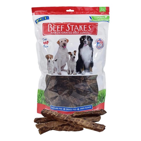 Beef Stakes Premium All Natural Beef Lung Dog Treats (1lb)