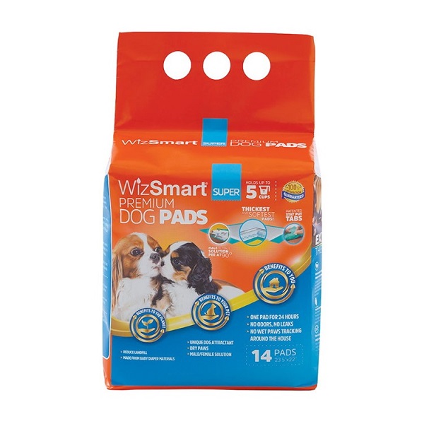 WizSmart All Day Premium Super Dry Dog Pads - 14ct