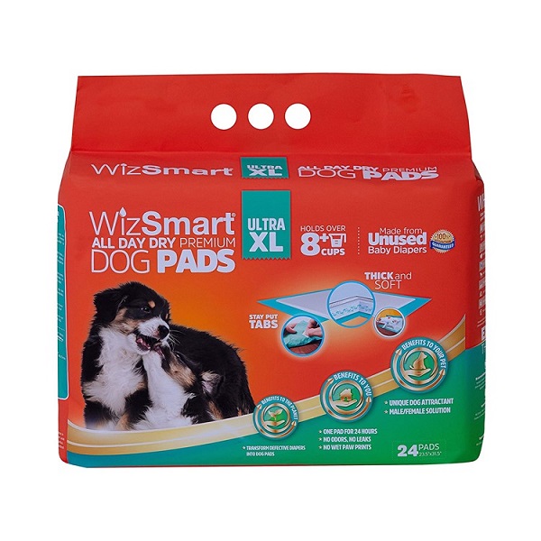 WizSmart All Day Premium Ultra XL Dry Dog Pads - 24ct