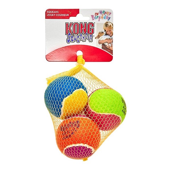 KONG SqueakAir Birthday Balls Dog Toy - 3pk