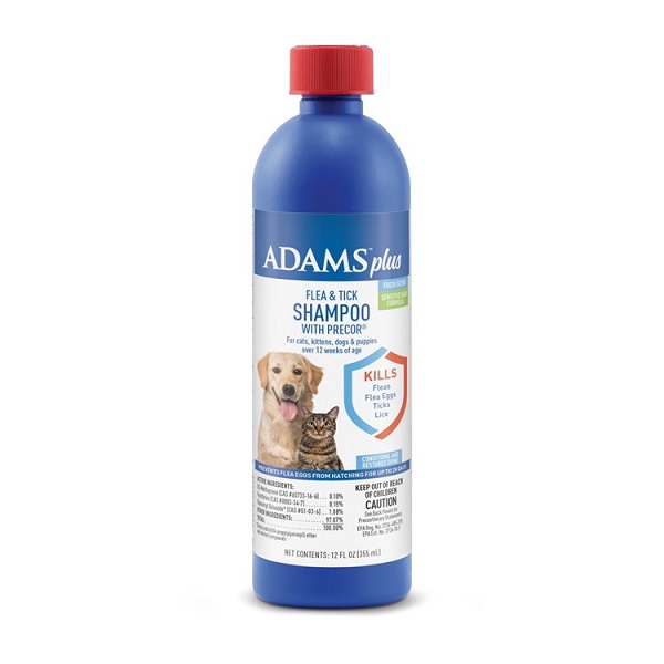 Adams Plus Flea & Tick Shampoo w/Precor - 12oz