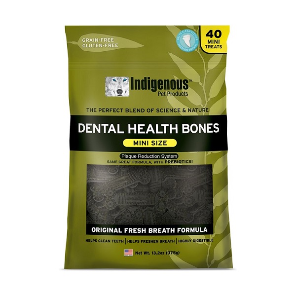 Indigenous Pet Products Fresh Breath Formula Mini Dental Dog Treats - 40ct