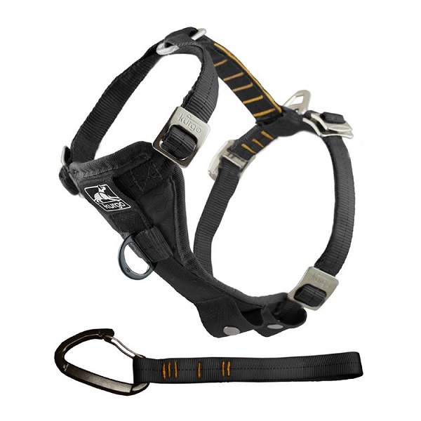 Kurgo Tru-Fit Enhanced Strength Smart Car Black Dog Harness - Medium (18"-28" Chest)