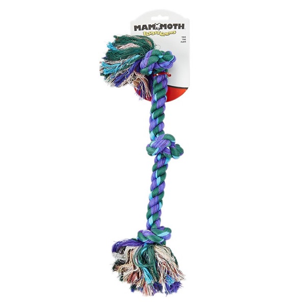 Mammoth Flossy Chews Cottonblend 3 Knot Dog Rope Toy - 12"