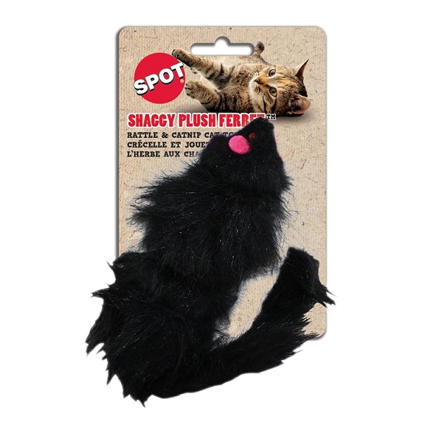 Ethical Pet Noisy Ferret Plush Cat Toy with Catnip - 5"