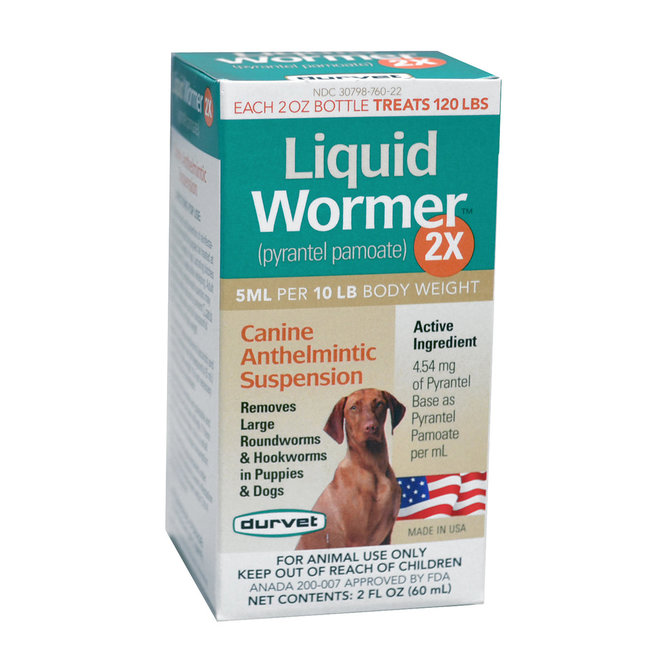 Durvet Liquid Wormer 2X Dog Dewormer - 2oz