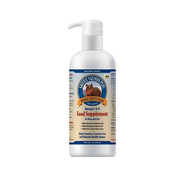 Grizzly Pet Products Salmon Oil Dog & Cat Food Supplement - 16oz