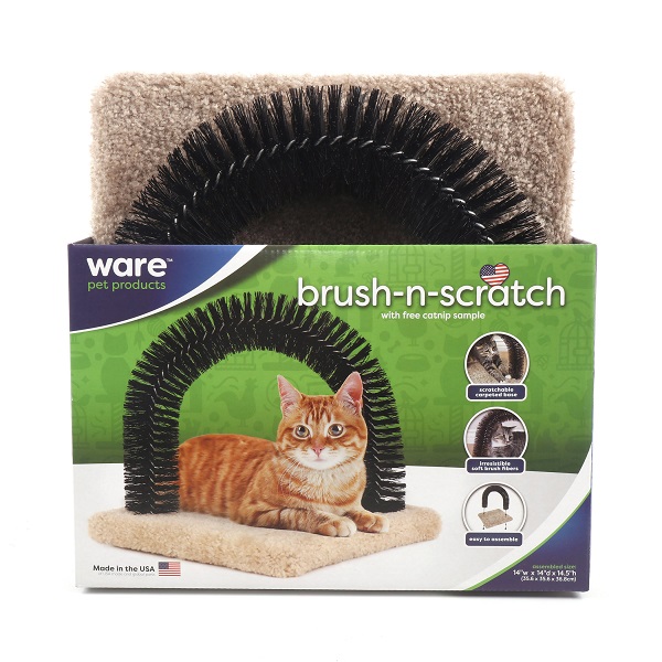 Ware Brush-N-Scratch w/Carpeted Base For Cats