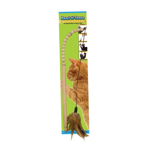 Ware Bead-N-Tease Natural Wood Wand Cat Toy