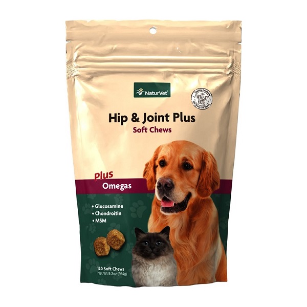 NaturVet Hip & Joint Plus Dog & Cat Soft Chews - 120ct