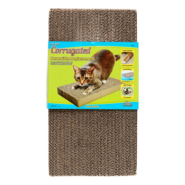 Ware Double Corrugated Reversible Replacement Cat Scratcher - 2pk