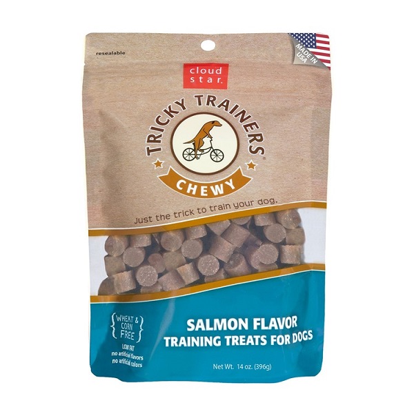 Cloud Star Chewy Tricky Trainers Salmon Flavor Dog Treats - 14oz