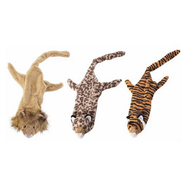 Ethical Pet Mini Skinneeez Jungle Cat Stuffing-Free Squeaky Dog Toy (14") - Assorted