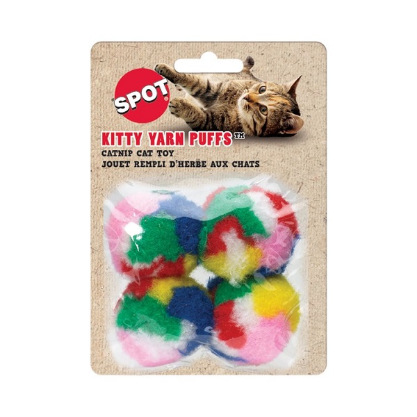 Ethical Pet Kitty Yarn Puffs Small Balls Cat Toy with Catnip
