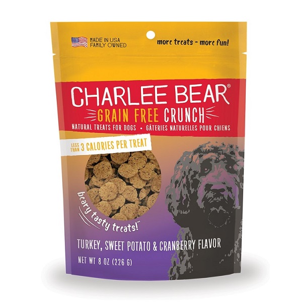 Charlee Bear Grain-Free Crunch Turkey, Sweet Potato, & Cranberry Dog Treats - 8oz