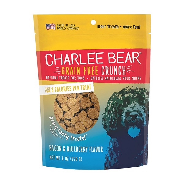Charlee Bear Grain-Free Crunch Bacon & Blueberry Dog Treats - 8oz