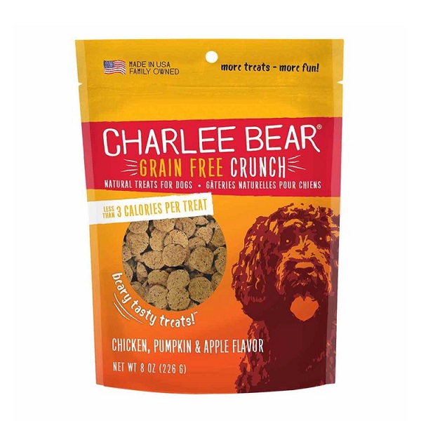 Charlee Bear Grain-Free Crunch Chicken, Pumpkin & Apple Dog Treats - 8oz