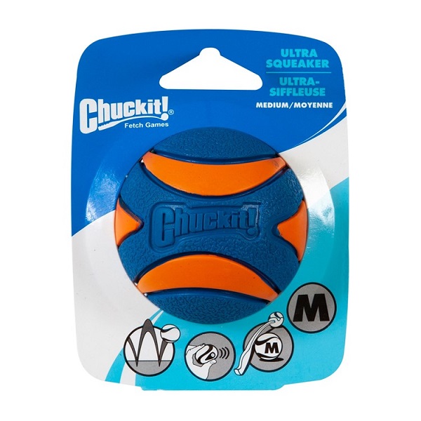 Chuckit! Ultra Squeaker Ball Tough Dog Toy - Medium