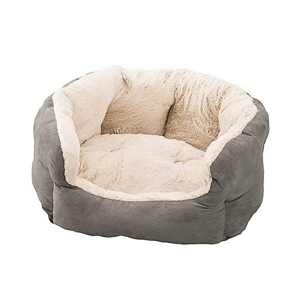 Ethical Pet Sleep Zone Reversible Cushion Cuddler Bolster Cat & Dog Bed - Gray (18")