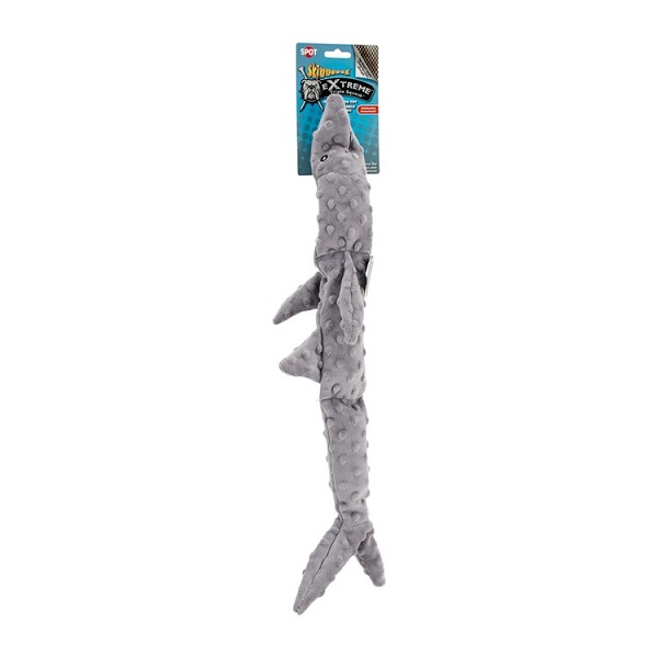 Ethical Pet Skinneeez Extreme Triple Squeaker Shark Stuffing-Free Squeaky Dog Toy - (25")