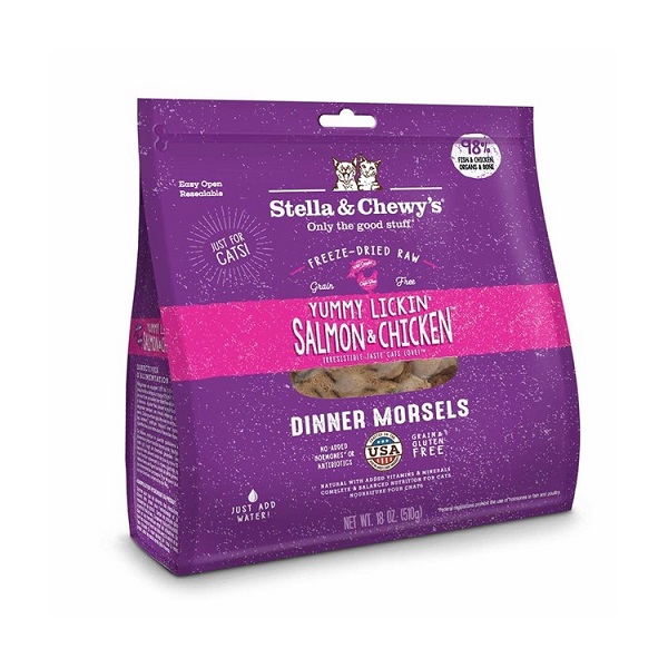 Stella & Chewy's Yummy Lickin Salmon Chicken Cat Food - 18oz