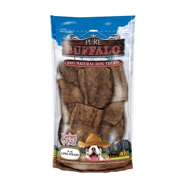 Loving Pets Pure Buffalo Lung Steaks Dog Treats - 8oz