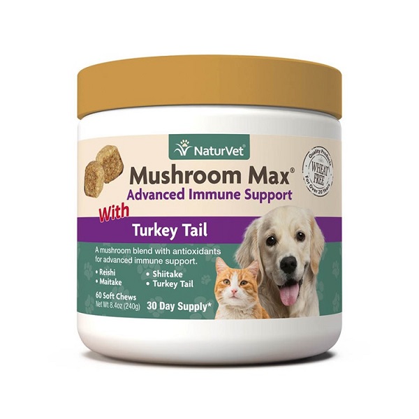 NaturVet  Mushroom Max Advanced Immune Support For Dogs - 60ct