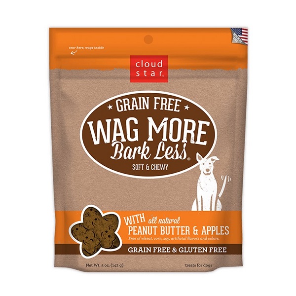 Cloud Star Wag More Bark Less Soft and Chewy Peanut Butter & Apples Dog Treats - 6oz