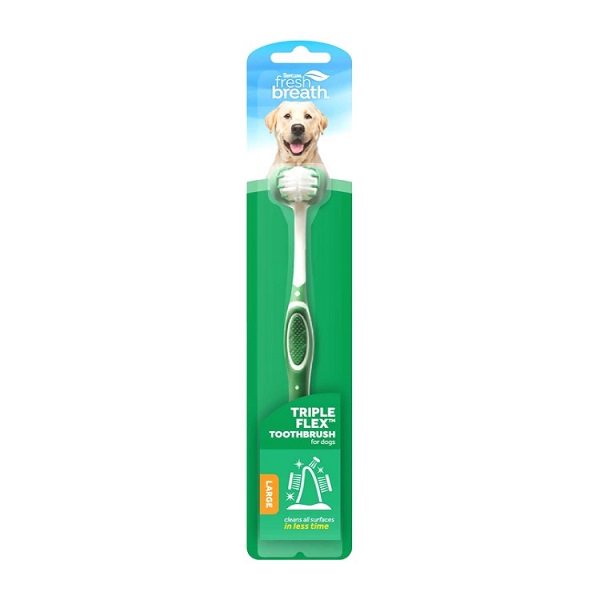 TropiClean Fresh Breath Tripleflex Dog Toothbrush - Large