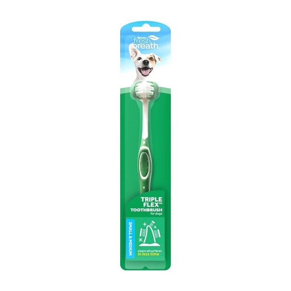 TropiClean Fresh Breath Tripleflex Dog Toothbrush - Small/Medium