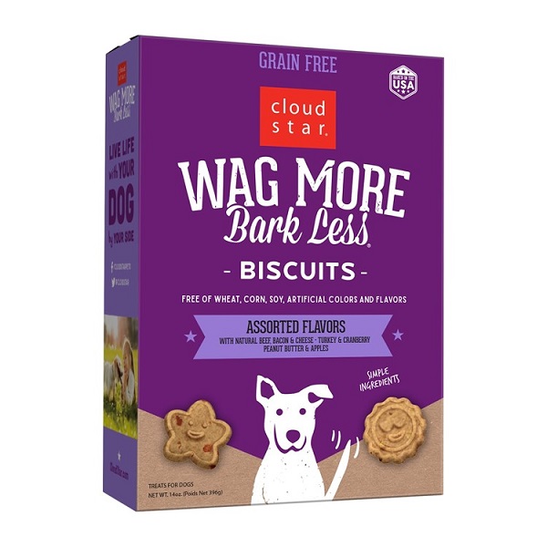 Cloud Star Wag More Bark Less Oven Baked Assorted Flavors Dog Treats - 14oz