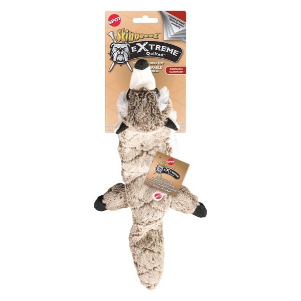 Ethical Pet Skinneeez Extreme Quilted Stuffing Free Raccon Dog Toy - 23"