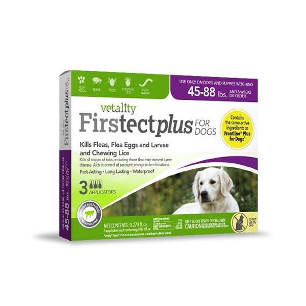 Vetality Firstect Plus Flea & Tick Treatment For Dogs (45-88lb)