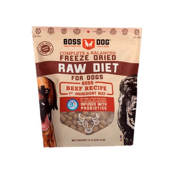 Boss Dog Freeze Dried Raw Diet Beef Recipe Dog Food - 12oz
