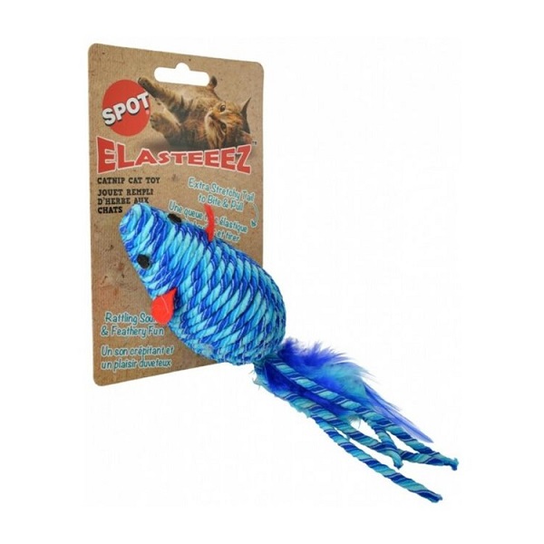 Ethical Pet Spot Elasteeez Mouse & Feathers Cat Toy - Assorted Colors