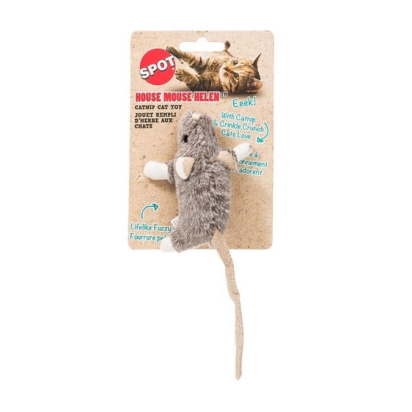 Ethical Pet Spot House Mouse Helen w/Catnip Cat Toy - Assorted Colors (4")